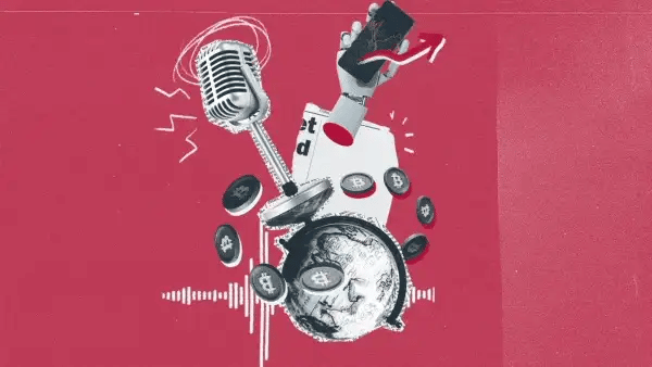 Text-based logo of The Hustle Daily Show podcast.