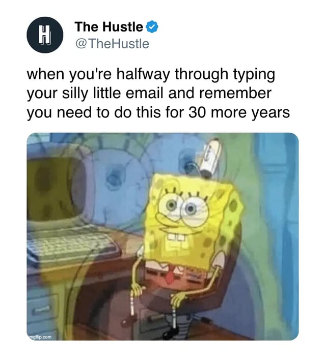 typing an email meme