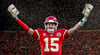 football player holding money