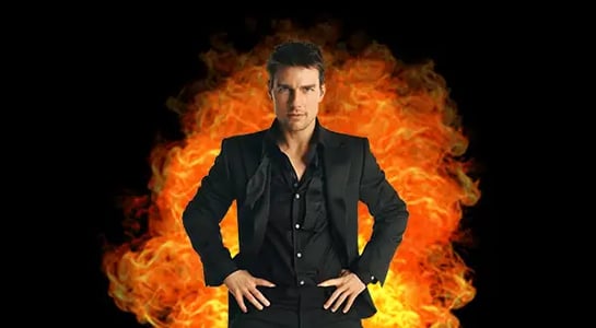 Tom Cruise on a motorcycle